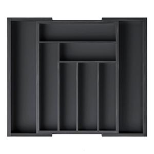Organisateur de tiroir de cuisine en bambou réglable et extensible sur mesure pour couverts, cuillères, fourchettes et ustensiles de table – Vente en gros - Product Image 1