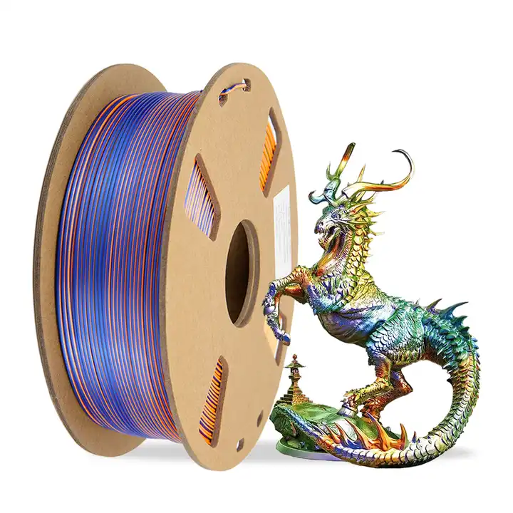gros pla filament 1.75mm 3d imprimante filament pla soie tricolore