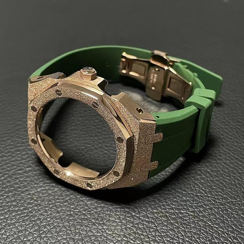 ตัวเรือนสีทอง+สายเขียว