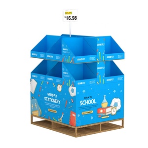 Tùy chỉnh văn phòng phẩm <span class=keywords><strong>Pallet</strong></span> hiển thị các tông với váy & PDQ khay wmt cửa hàng Câu lạc bộ bán lẻ bút chì màu 4 mặt <span class=keywords><strong>Pallet</strong></span> hiển thị - Product Image 3