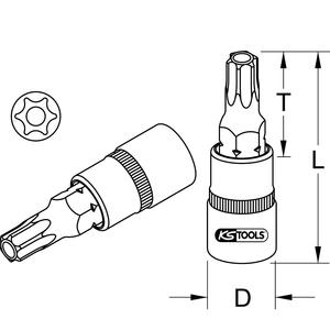 KS TOOLS 1/2 "CHROMEplus Douille Torx inviolable, TB40 - Product Image 2