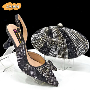 Mới Nhất Pha Lê Giày Phù Hợp Với Túi 2025 Phi Đen Thấp Gót Giày Và Túi Thiết Lập Bán Hàng - Product Image 4