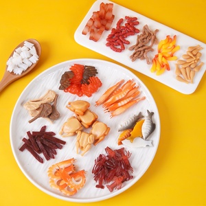 ของเล่นจำลองอาหารพลาสติกขนาดเล็ก อุปกรณ์ประกอบฉาก DIY ปู ไข่ <span class=keywords><strong>ขา</strong></span>ไก่ กุ้ง - Product Image 1