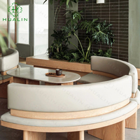 HUALIN Cabine de canapé de restaurant de luxe de style moderne Cabine de table et chaises de restaurant sur le thème des cafés d'hôtel