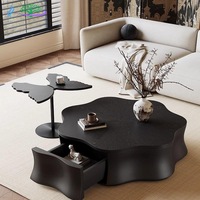 Mesa de Centro de Madera Maciza Estilo Italiano Minimalista 2026, con Función Combinable y Móvil, Diseño de Mediados de Siglo, Muebles para el Hogar