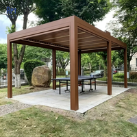 Pergola à lames orientables en aluminium 6063-T5 robuste, résistante aux ouragans, pavillon métallique automatique, prix de gros direct usine
