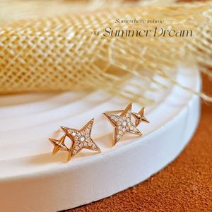 Boucles d'oreilles clous en diamant naturel Xinfly, or blanc 18 carats, design double étoile étincelant pour femme, pour usage quotidien ou formel, cadeau d'anniversaire - Product Image 5