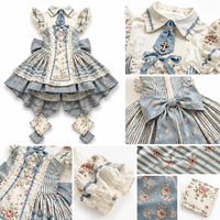 Robe Lolita BJD personnalisée, tenue Lolita BJD florale, vêtements de poupée vintage, jupe de poupée à ourlet irrégulier, costume de poupée à volants en dentelle