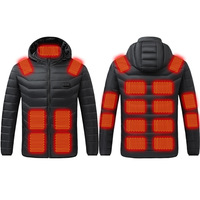 Usine en gros transfrontalier nouveau manteau en coton à capuche pour hommes vingt-une-zone chauffage vingt-une-zone chaud pour couple en plein air