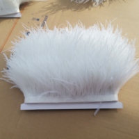 8-10 cm 10 M Plumes d'autruche blanches et noires, garniture douce et moelleuse, franges en tissu pour couture, décoration de robes de soirée et de jupes de danse, vente à prix réduit