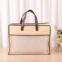 Sac à fermeture éclair non tissé en PVC transparent pour emballage de couverture d'oreiller de couette de drap de lit pour une utilisation dans le salon