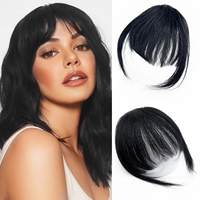 Extensions de frange en cheveux humains brésiliens 100 % naturels, postiches pour femmes, extensions de frange à clipser, vente en gros