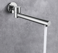Robinet de douche de salle de bain à poignée unique chromé réglable au design moderne, mitigeur de baignoire en laiton encastré avec fonction de rotation du jet