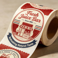 Rouleaux d'étiquettes personnalisées pour jus de fruits, autocollants imperméables imprimés pour bouteilles de boissons, étiquettes en rouleau de plastique pour emballage de boissons