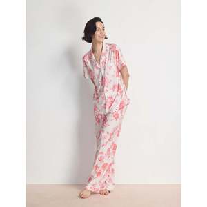 Sexy Floral Pajamas Women's Sleepwear Vietnam Custom Women's Bamboo Pajamas Summer Pyjamas Lounge Wear Women Sets Wholesale - Product Image 5