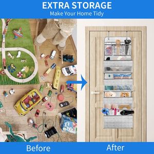 Organizador de Almacenamiento Colgante para Puerta con 4 Bolsillos Transparentes Grandes, Montaje en Pared para Habitación Infantil o Guardería, en Oferta - Product Image 3