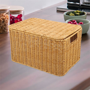 Ventre jonc de mer panier tissé à la main rotin bambou tissage pour organiser cadeau de noël <span class=keywords><strong>tissu</strong></span> paniers de rangement <span class=keywords><strong>tissu</strong></span> - Product Image 6
