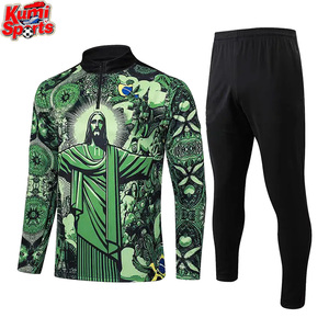 Customized 2425 <strong>Brazil</strong> Special Edition Half Zipper Soccer <strong>Tracksuit</strong> Latest Design <strong>Football</strong> Training Men Quarter Zip <strong>Tracksuit</strong> - Product Image 4