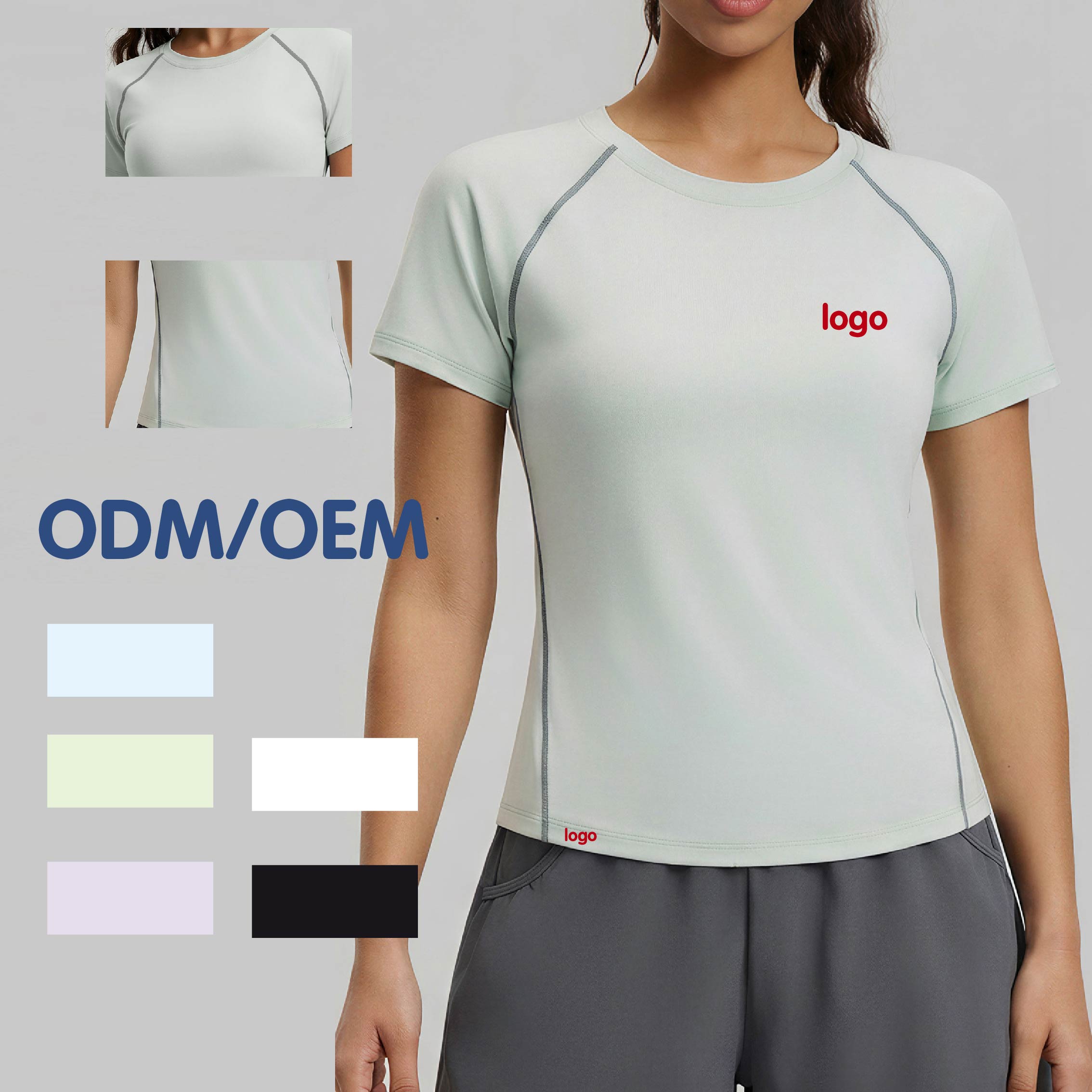 Crew Neck Loose Fit Yoga Tee Breathable Spandexd Slim Look for Summer Gym Sports Supplier