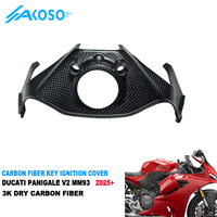 AKOSO 100% Fibre de Carbone Pré-imprégnée Autoclavée à Sec, Cache de Clé d'Allumage pour Carénage de Moto Ducati Panigale V2 MM93 2025 2026