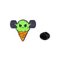 Nouvelle déclaration Fitness nourriture homme Collection émail broche Pizza crème glacée haltère hambourg beignet haltères broches