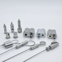 Pince en laiton nickelé directe d'usine éclairage LED Kit de suspension suspendu pinces de câble pour plaque de serrage à vis de cintre de fil