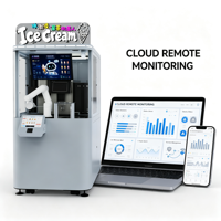 Robot de fabrication et de distribution de crème glacée entièrement automatisé, à bras unique et 6 axes, entièrement fermé