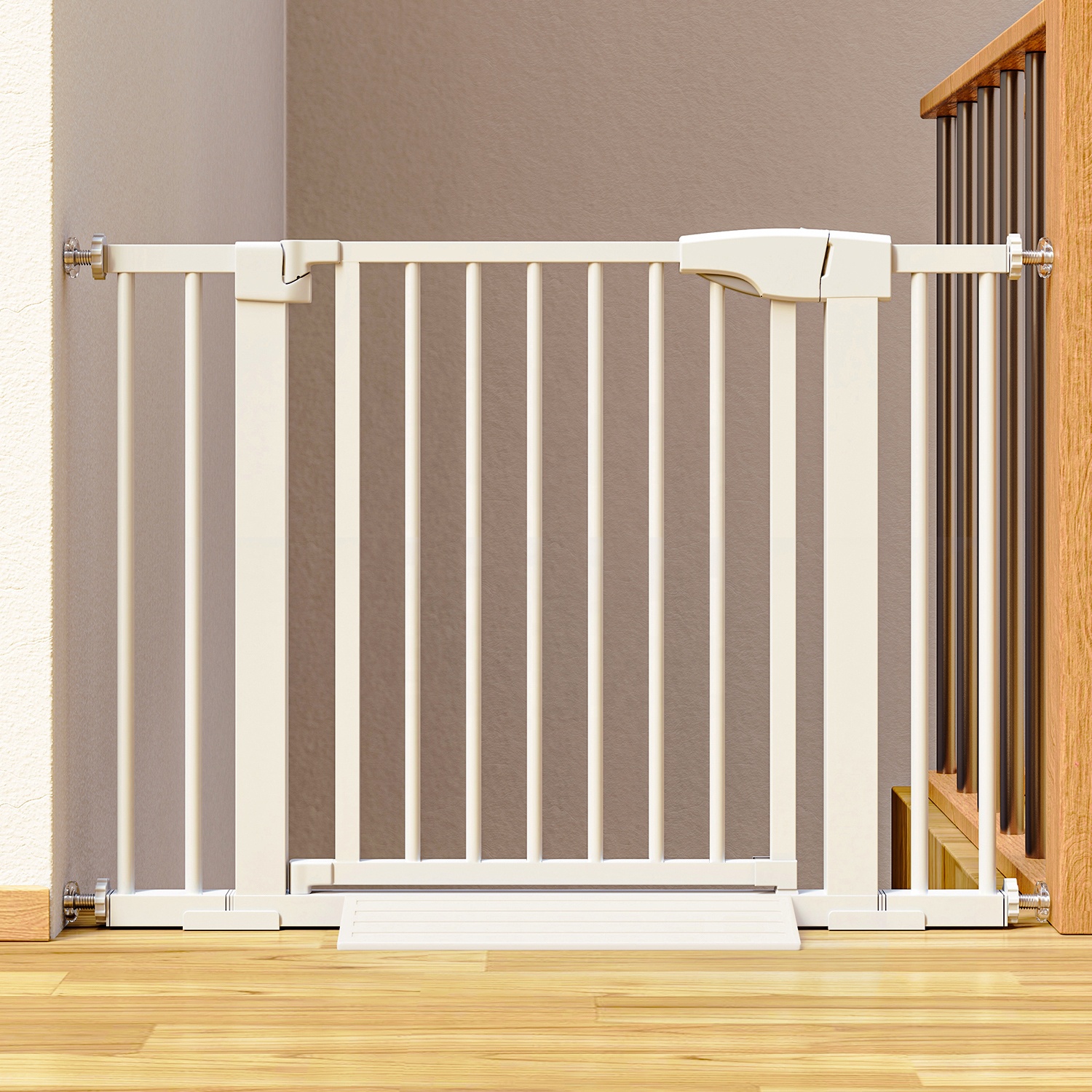 High quality durable retractable baby safety gate safe material no holes needed baby gates fence for stairs