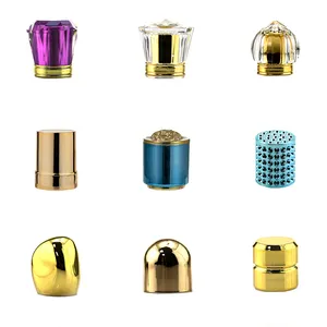 Nước Hoa Cap Nhà Sản Xuất Biểu Tượng Tùy Chỉnh Sang Trọng 15Mm ABS Nhôm Kim Loại Vàng Uốn Chai Nắp Từ Zamac Nước Hoa Cap