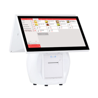 Système de point de vente à double contact 15.6 ''intégré commercial caisse enregistreuse comptoir de caisse de détail avec scanner d'imprimante thermique intégré