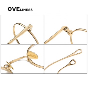 2024ピュアチタンメガネフレーム女性ヴィンテージラウンドアイウェア処方眼鏡フレーム男性レトロ近視光学眼鏡 - Product Image 4