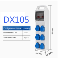 Boîte de distribution portable DX105 de type valise, étanche IP54, avec protection RCD 12A, 220V, double ou triple position