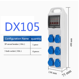 กล่องจ่ายไฟแบบพกพา DX105 แบบสองตำแหน่ง, สามตำแหน่ง, ห้าตำแหน่ง, หกตำแหน่ง, ชุดเซ็ต - Product Image 1