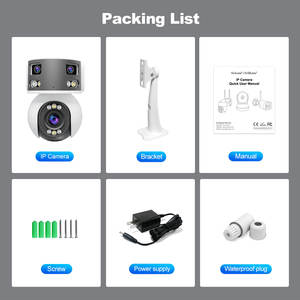 8-мегапиксельная 3-объективная сверхширокоугольная камера с шаровым соединением 180 ° панорамный вид 5X зум PTZ система видеонаблюдения IP-камера панорамный вид - Product Image 6