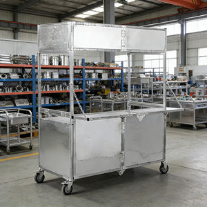 Remolque Plegable Ligero de Acero Inoxidable con 4 Ruedas para Venta Ambulante de Café, Helados, Hot Dogs, Dulces y Chips, Resistente a la Oxidación - Product Image 2