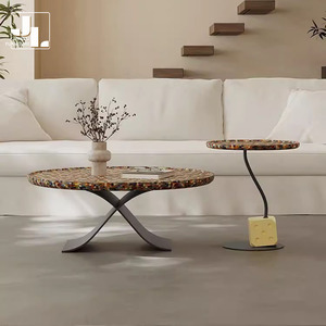 Thiết Kế Phong Cách Biệt Thự Phòng Khách Khảm Bàn Cà Phê Đặt Khách Sạn Sang Trọng Vòng Bàn Cà Phê Đồ Nội Thất - Product Image 3