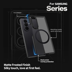 Étui de téléphone Laudtec TPU+PC pour Samsung Galaxy Z Fold8 Ultra, anneau magnétique, charge sans fil, transparent, couleur unie, OEM ODM - Product Image 4