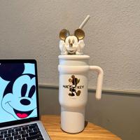 Gobelet Isotherme Thermos à Café en Acier Inoxydable Dessin Animé pour Filles, Bouteille d'Eau avec Paille