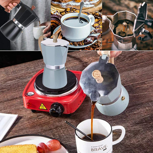 Cafetera <span class=keywords><strong>Moka</strong></span> de Aluminio de 6 Tazas de la Mejor Calidad de China con Mango de Madera - Product Image 4