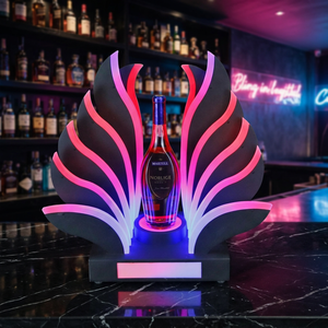 High Quality Acrylic Eco-Friendly Glowing <b>Lights</b> <b>LED</b> Bottle Presenter Wine Base Whiskey Vodka for Display Rack for <b>Bar</b> - Product Image 1