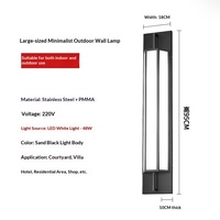 Lampe murale extérieure LED en acier inoxydable de style chinois moderne, étanche, pour patio, cour, villa, jardin, mur extérieur et pilier de portail