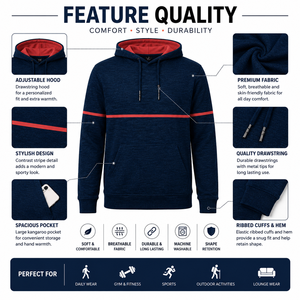 Premium solid men <b>Hoodie</b> Modern Soft Street Wear Regular Fit <b>Aesthetic</b> Custom Print OEM/ODM 100% Cotton Fleece - Product Image 5