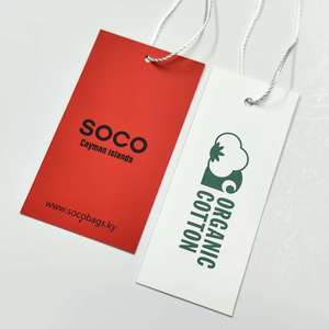 Xp-chất lượng cao tùy chỉnh quần áo treo thẻ bán buôn Đặc biệt giấy đôi Swing hangtag với logo cho hàng may mặc và may mặc - Product Image 1