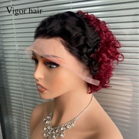 Perruque Courte Transparente 13x4 en Dentelle Frontale, Cheveux Humains Vierges Brésiliens Remy, Ondulés Effet Mouillé, Idéale pour Perruques Bouclées – Vente en Gros à Prix Abordable