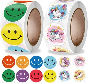 500 pezzi di alta qualità rotoli rotondi in pvc per bambini da parete kawai cartoon squishy sticker