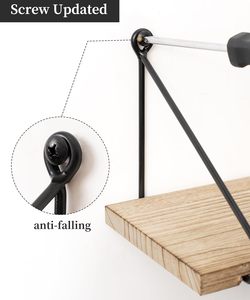 Gỗ và kim loại nổi Kệ Set, Tường Tổ chức bằng gỗ Kệ tường cho phòng ngủ & phòng khách trang trí nội thất - Product Image 4