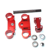 Triple Clamp Handlebar CNC 7076 Aluminium Bar Riser 22mm/28mm 45/48 240L untuk Garpu Depan Sepeda Motor Trail/Pit Bike