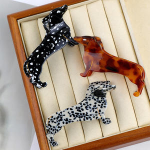 Pince à cheveux en acétate pour chien teckel mignon animal mignon créatif - Product Image 3