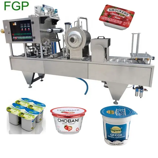 Big production linear jelly cup/pot filling sealing machine with date printer made in China factory price