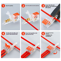 Connecteur rapide de type T pour bornier, diviseur de fils sans coupure, perforation d'isolation, connecteur de fils rapide et compact